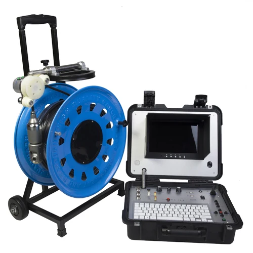 

100M to 200M Pan-Tilt borewell inspection camera 50mm Deep Well Borehole Camera Inspection 10 inch HD Screen under water cameras