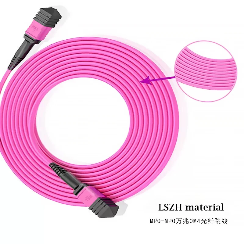 40G/100G MPO (мама) на OM4 12-ядерная многомодовая оптоволоконная перемычка патч-корд для