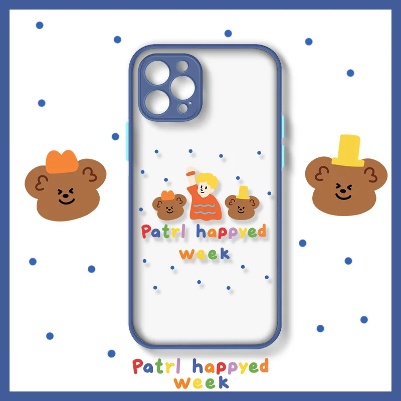 

Happy Boy Phone Case For Iphone INS Cartoon Design TPU Skin Feeling For iphone 13 12 11 X 7 8 Fashion Couple Gift Phone Case