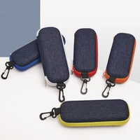 1pc portable eyewear cases cover sunglasses hard case for women men glasses box with lanyard zipper eyeglass cases protector