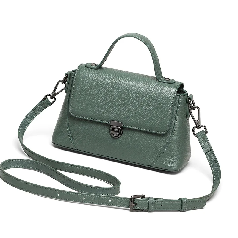 

2022 Luxury Women Handbags High Quality Shoulder Bags For Women Genuine Cow Leather Messenger Bag Ladies Satchels 2 Straps Green