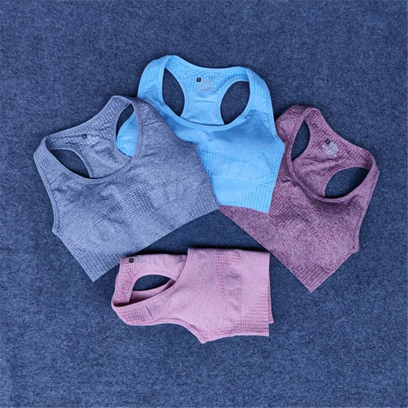 

Women Push Up Solid Sports Bra Jogging Gym Female Crop Top Girl Athletic Underwear Fitness Running Workout Yoga Sportswear 2021