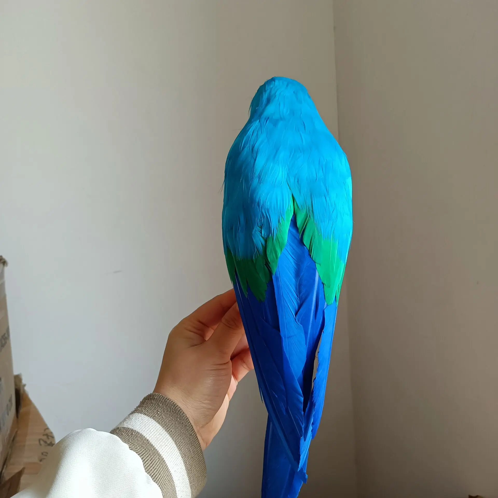 Декоративная статуэтка попугай XFFox голубой и оранжевый