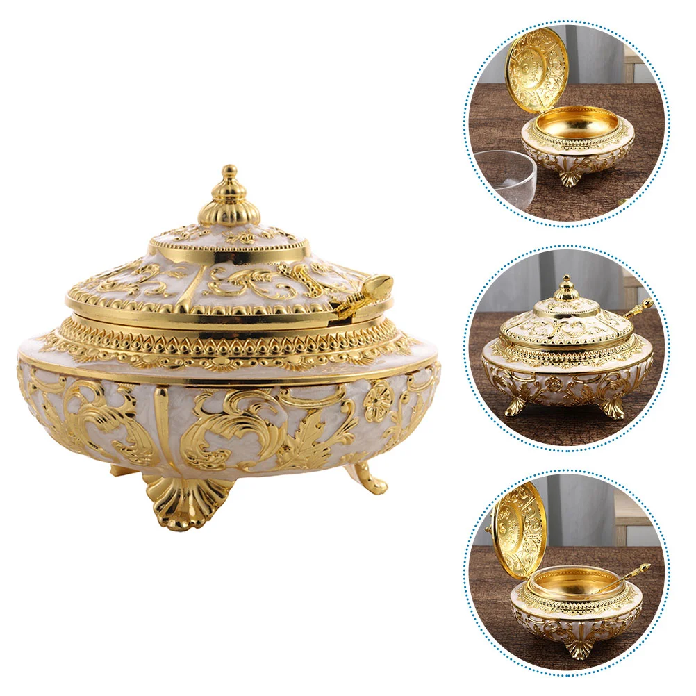 

Jar Sugar Candy Bowl Salt Box Storage Holder Pepper Lidkitchen Seasoning Canisters Dish Container Vintage Covered Jewelry