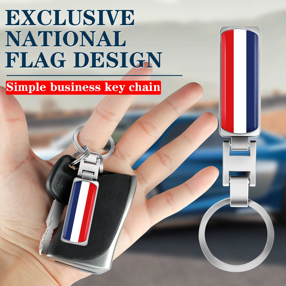 

New 1Pcs Car Styling 3D Zinc Alloy Netherlands National Flag Car Epoxy Badge Keychain Pendant Gifts Key Rings Auto Accessories