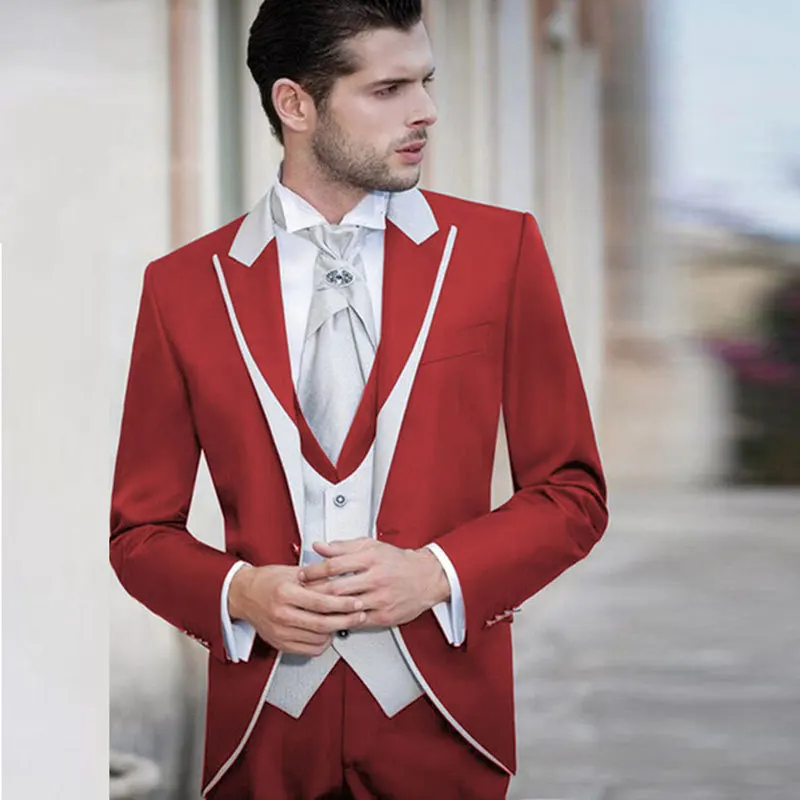 23New Men's (Suit + Vest + Trousers) Fashion European and American Business Dress Best Man Suit Set Banquet Suit Three Piece Set