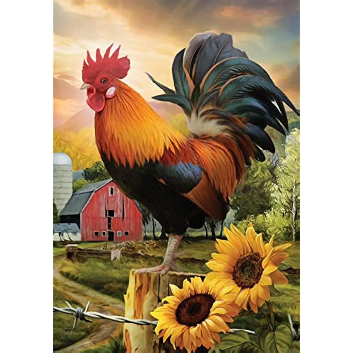 

New Fancy Rooster Summer Garden Flag Dawn Farm Barn 12.5" x 18"