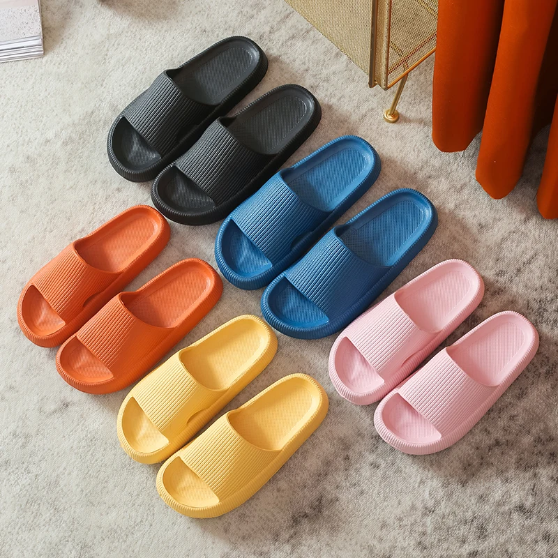 

Bathroom Anti-slip Shoes Women Thick Platform Slippers Summer Beach Eva Soft Sole Slide Sandals Leisure Men Ladies Indoor Shoes