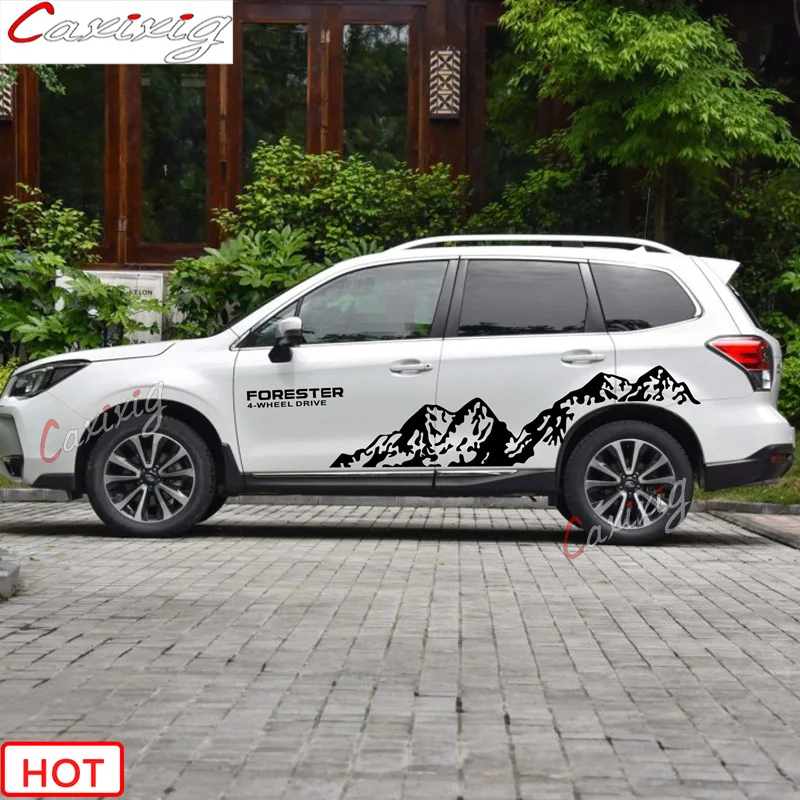 

For Subaru Forester 4-Wheel Drive Auto Body Customized Stickers Mountain Sport Vinyl Decal Car Styling Door Side Decor Sticker