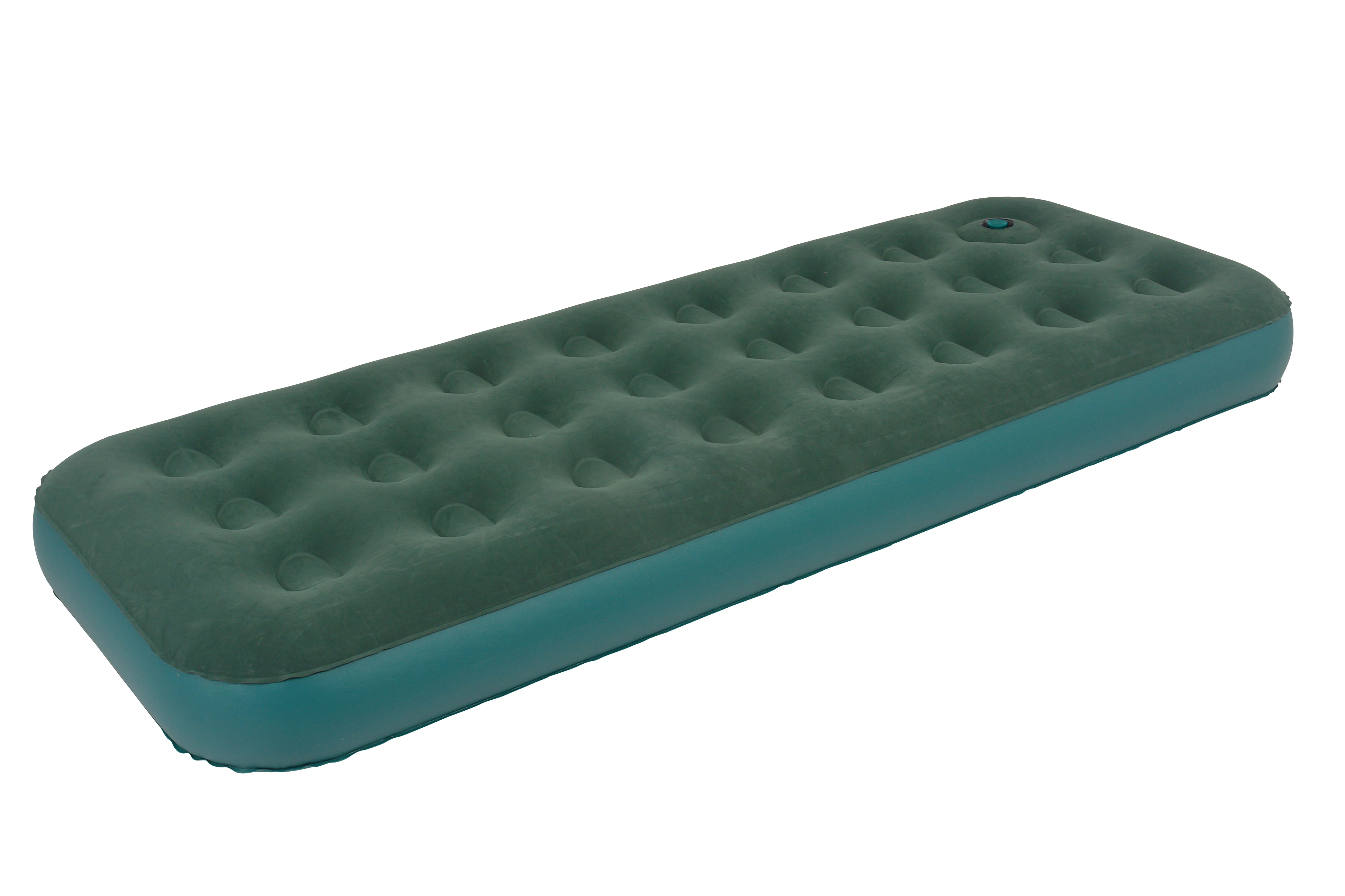 

6.25' Twin Green Flocked Air Mattress with Built-In Foot