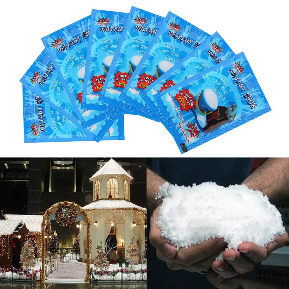 

5pcs Christmas Fake Snowflakes Artificial Fake Fluffy Snow Powder White Snow Decoration For Home Wedding Festival Party Supplies