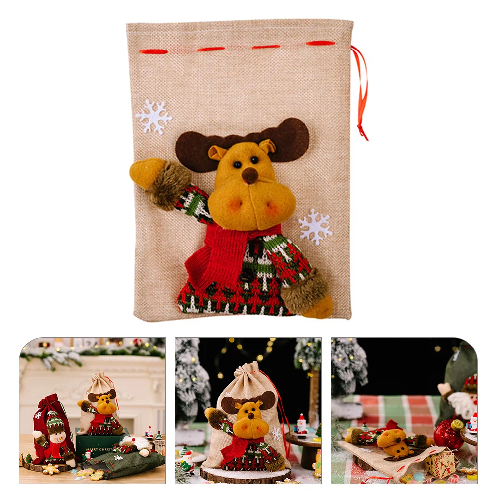 

Christmasbags Drawstring Gift Burlap Party Candy Pouchesfavor Sack Santa Treat Present Goodie Drawstringsjute Supplies Linen