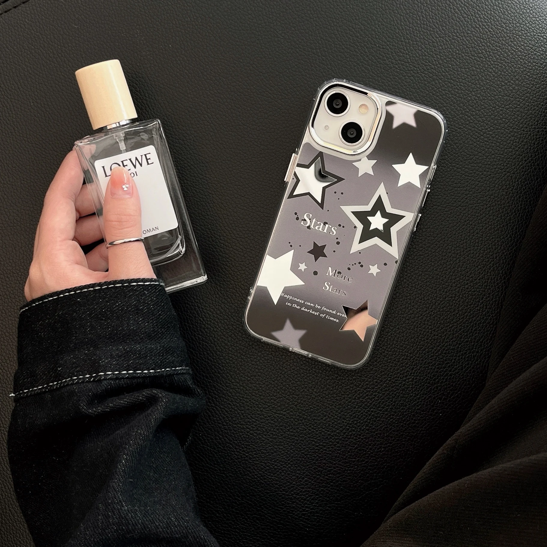 The latest version is applicable to iPhone14promax phone case mirror 13promax personality 12promax popular girl 11 star pattern