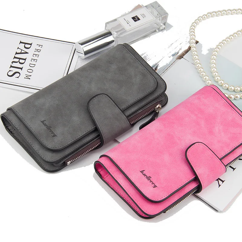 Long Buckle Ladies Wallets Money Bag Multicolor Card Slot Mobile Phone Bags Clutch Bag Credit Card Holders Zipper Coin Purses