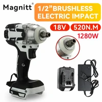 magnitt brushless electric impact wrench 12 inch power tool electric wrench drill screwdriver for makita 18v battery
