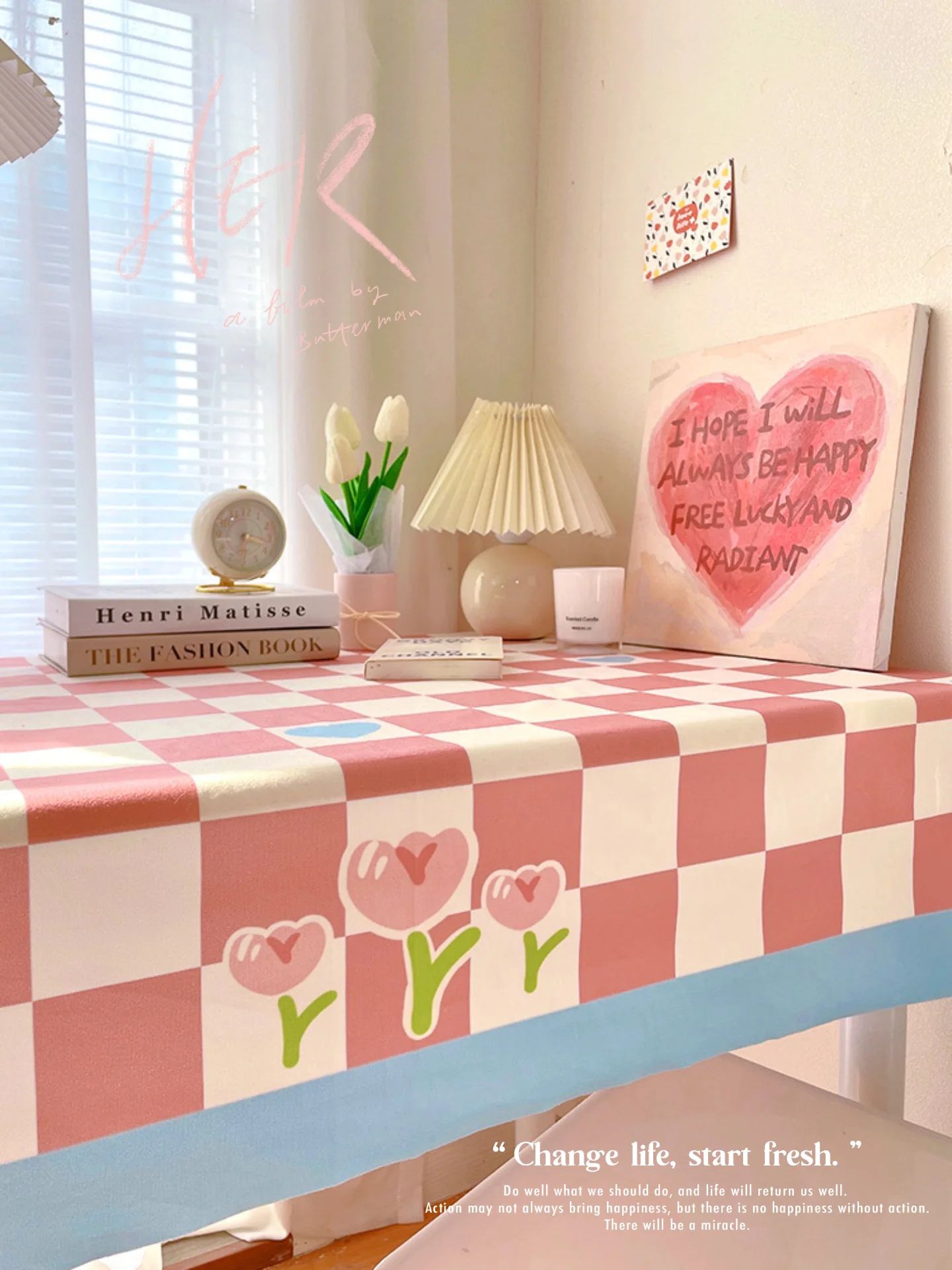

Table Cloth, Desk, Cute University Student Study Rectangle Dormitory