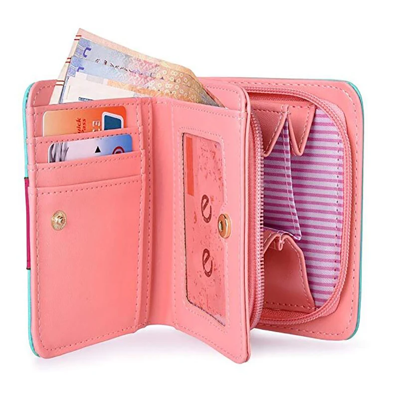 

New Korean PU Leather Women's Cute Cat Wallet Lovely Kitty Pattern Short Female Purse Coin Packet Card Holder Billetera Carteira