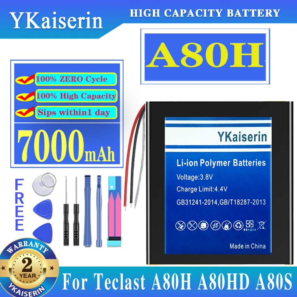 

YKaiserin 7000mAh Battery for Teclast A80H A80HD A80S A80se X80H X80HD X80 Plus X80Plus /Pro X80Pro Power Tablet PC Li Polymer
