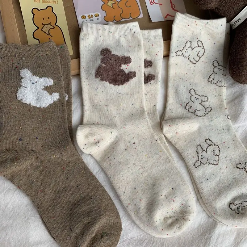 Теплые осенние коричневые носки серии женские корейские носки-трубки NEPs пряжа с