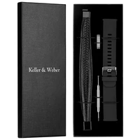 silicone men watch band 20mm 22mm 18mm black leather bracelet set gift for boyfriend fashion casual watch strap bundle pulseira