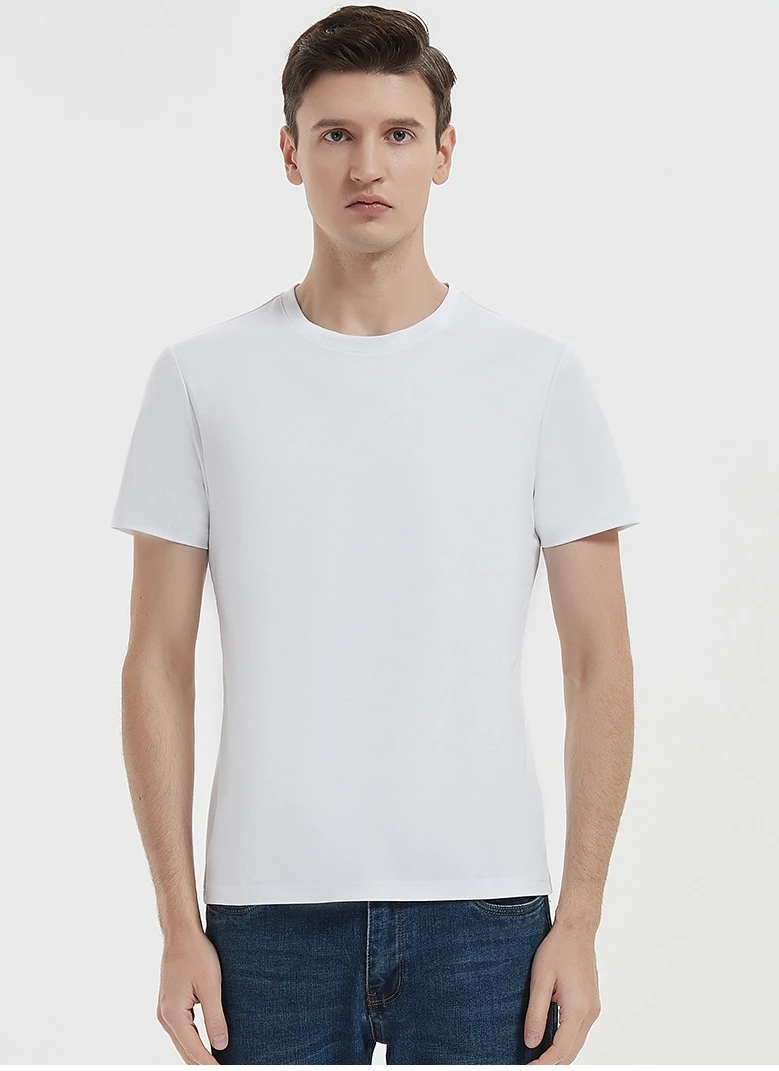 

T-shirt men's cotton round neck small T cotton short sleeve T-shirt men