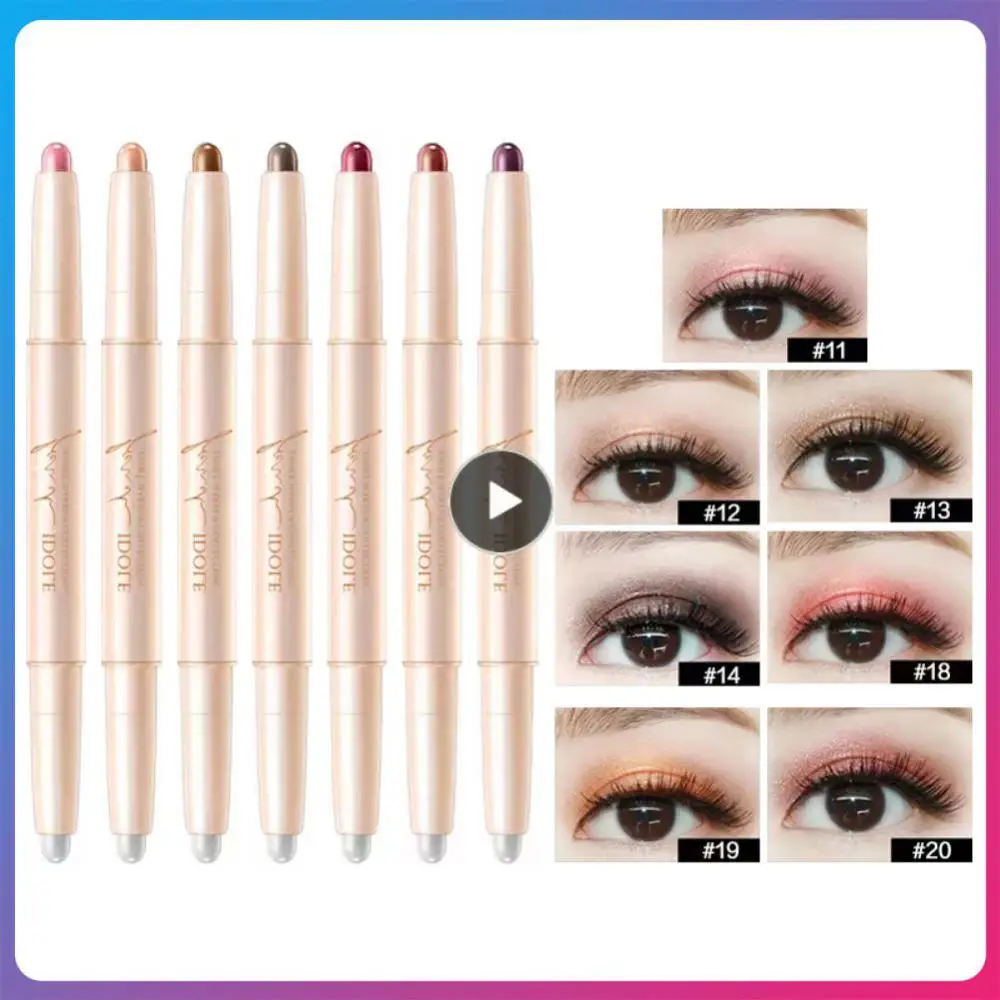 

Glitter Eyeshadow Stick 7 Colors Double Head Eyeshadow Pencil Highlighter Stick Eyes Contour Stick Brighten Lying Silkworm