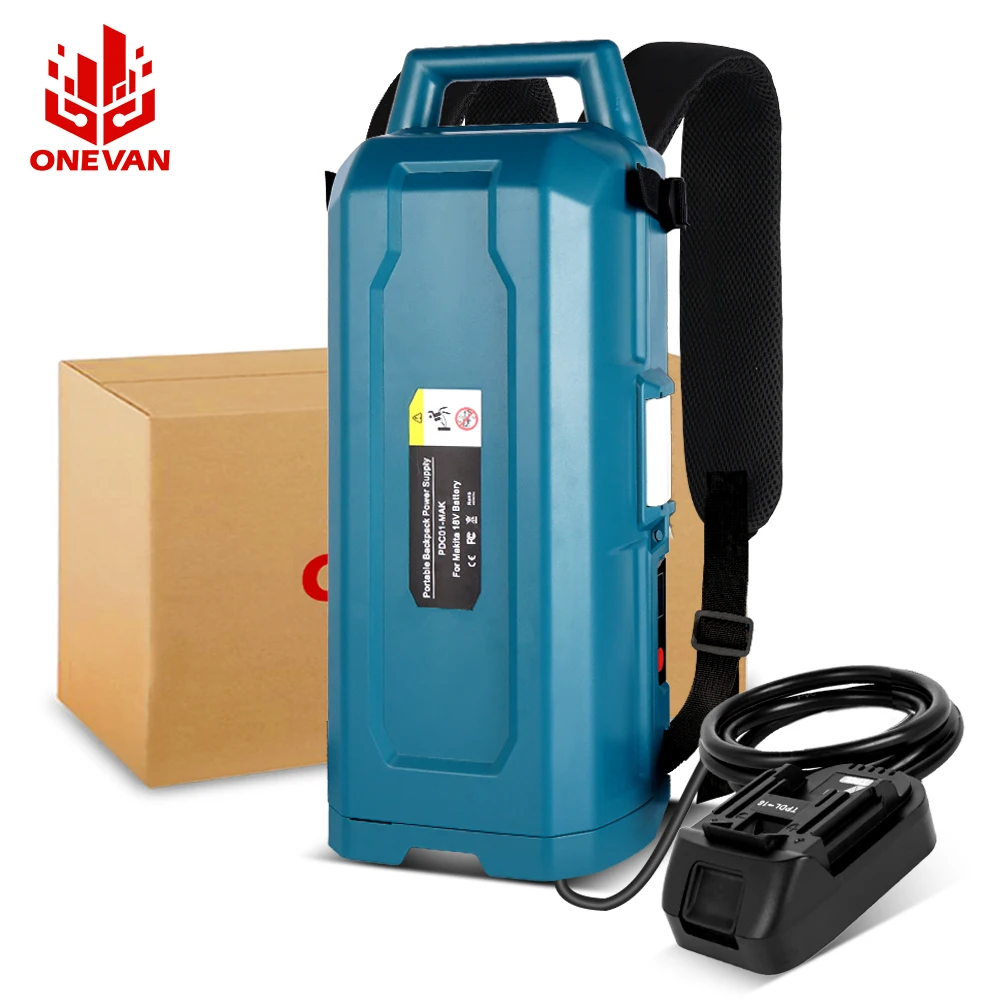 ONEVAN Portable Power Supply Backpack For Makita 18v Battery Extend Power Tool Operating Time Capacity for 4xLithium-on Batterie