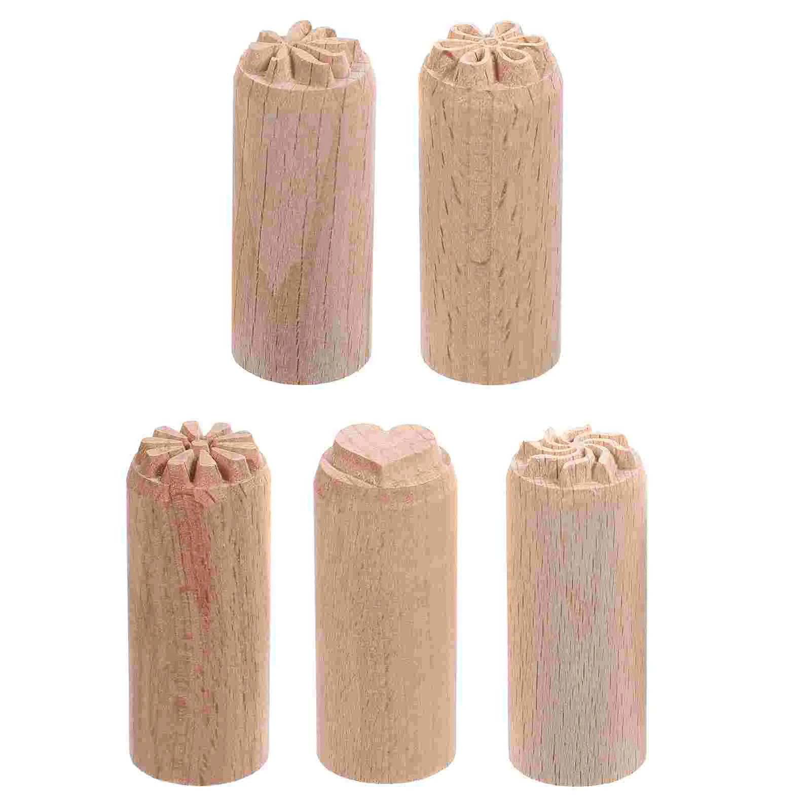 

5pcs Pasta Toolsss Love Heart Flower Pattern Wood Block Stamps DIY Pottery Tool for Cookie Fabric Printing Craft