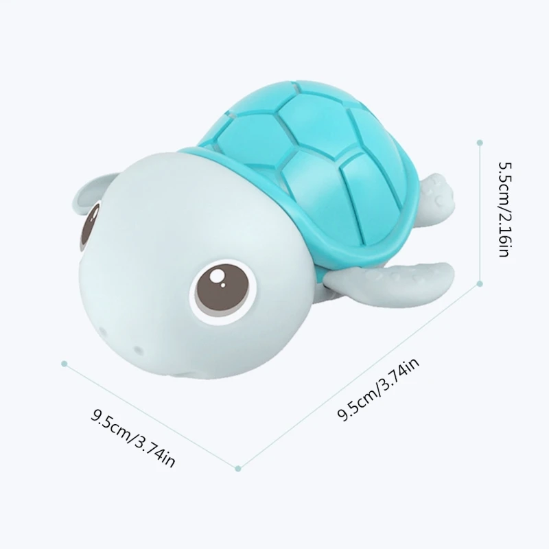 Clockwork  Baby Bath Toy Winding Toy Educational Wind-up Water Pool Toy Swimming Tortoise Toy for Infant 4M/6M/12M QX2D