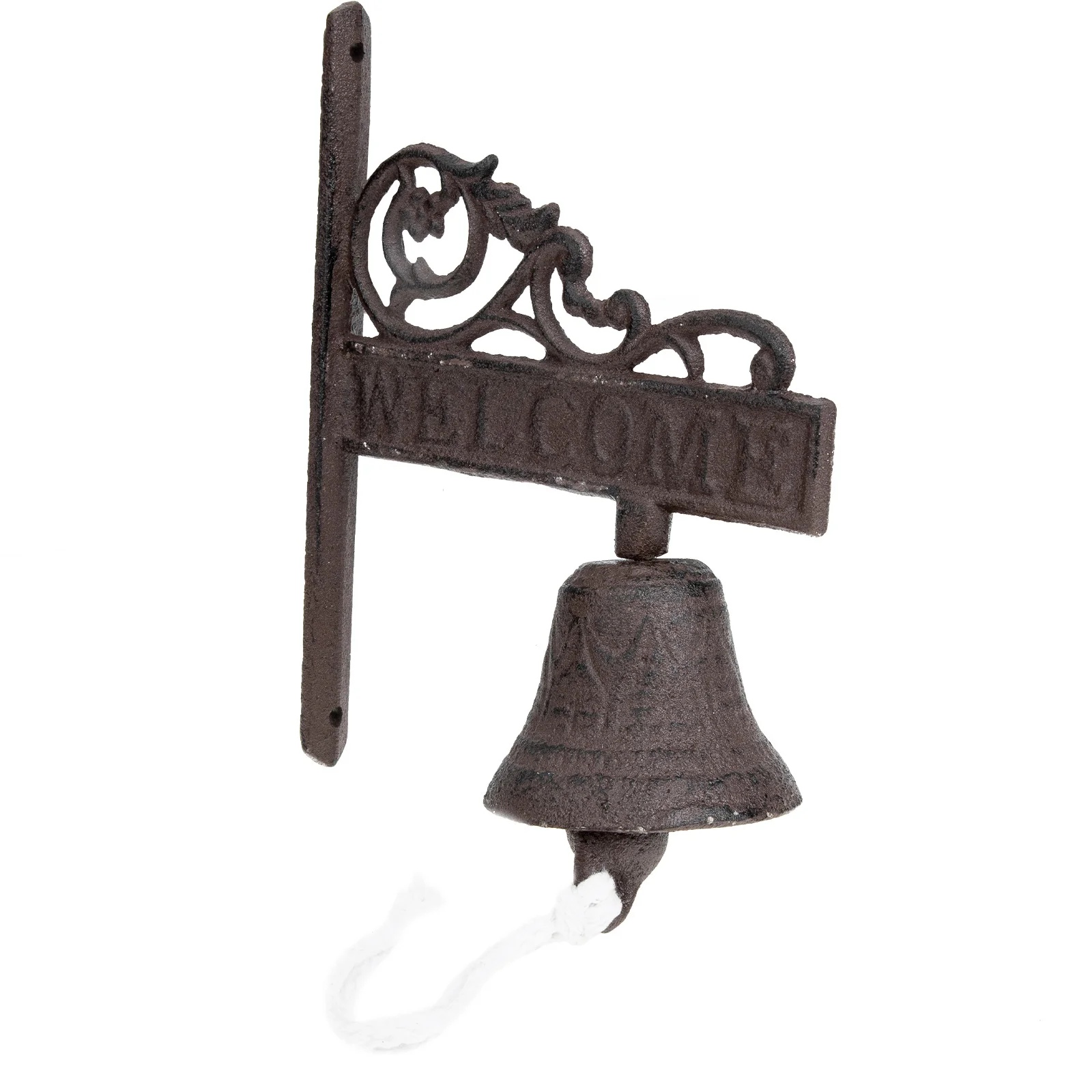 

Bell Doorbell Iron Wall Bells Door Hanging Dinner Parts Fence Link Chain Shaking Outdoor Vintage Cast Farmhouse Mounted Rustic