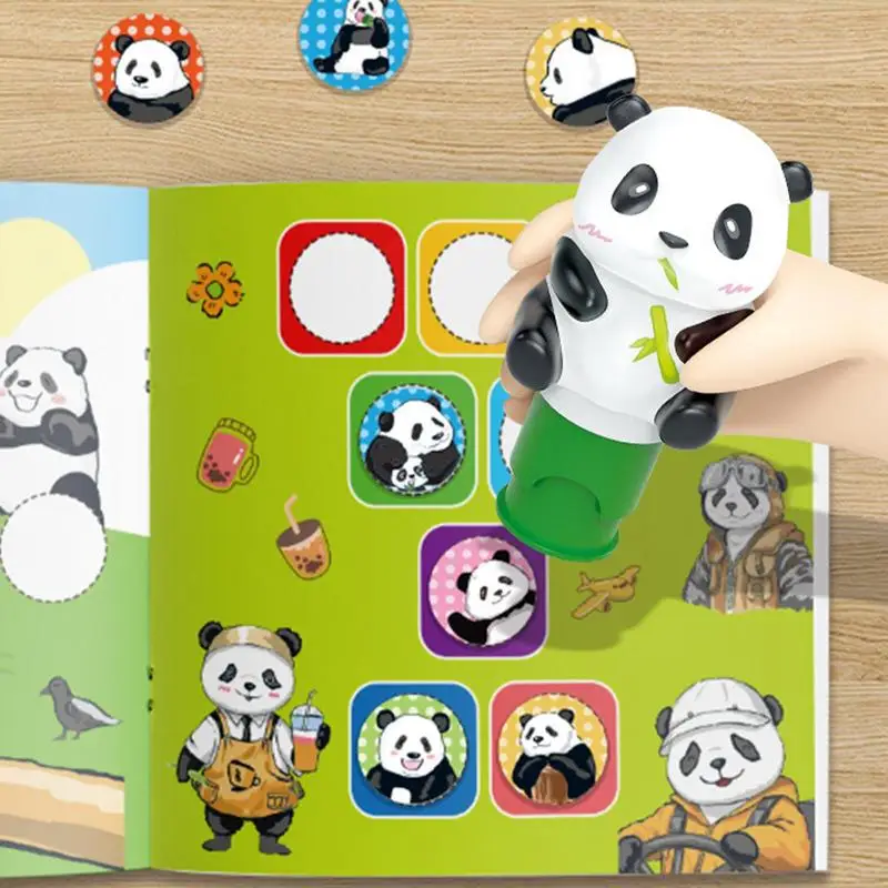 이불 naklejki dla maluchów luzem chłopiec z pandą interaktywna wczesna edukacja dzieci stempel naklejka zabawka chłopców