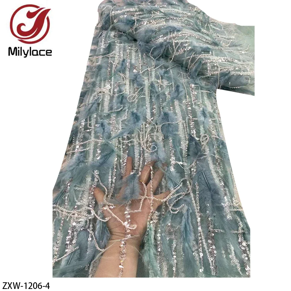 Высококачественная африканская кружевная ткань с блестками французская