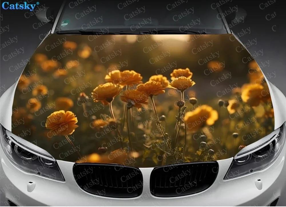 Виниловые стикеры на капот автомобиля виниловая пленка с изображением диких