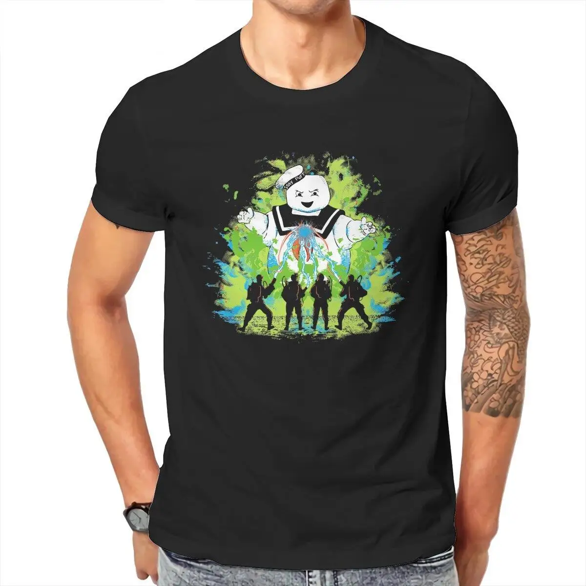 Ghost Busters Movie  Men's T Shirt Ghostbusters Film Monster Funny Tee Shirt Short Sleeve T-Shirts 100% Cotton Party Clothing