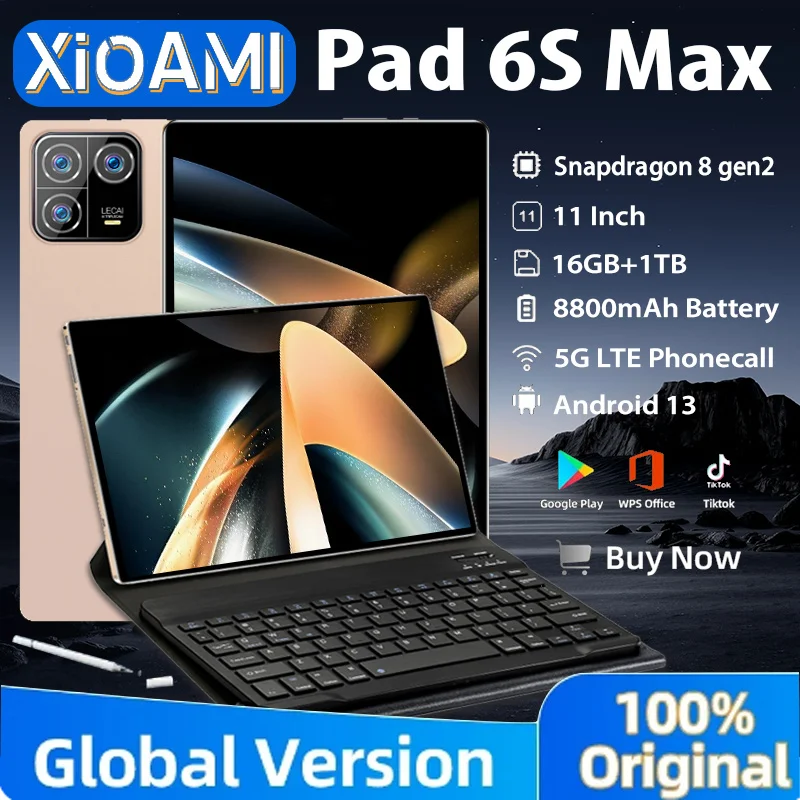 Оригинальный Mi Pad 6s MAX 12 ГБ/16 ГБ 1 ТБ ПЗУ Snapdragon 8 gen2 GPS 11 &quotЭкран 8800 мАч