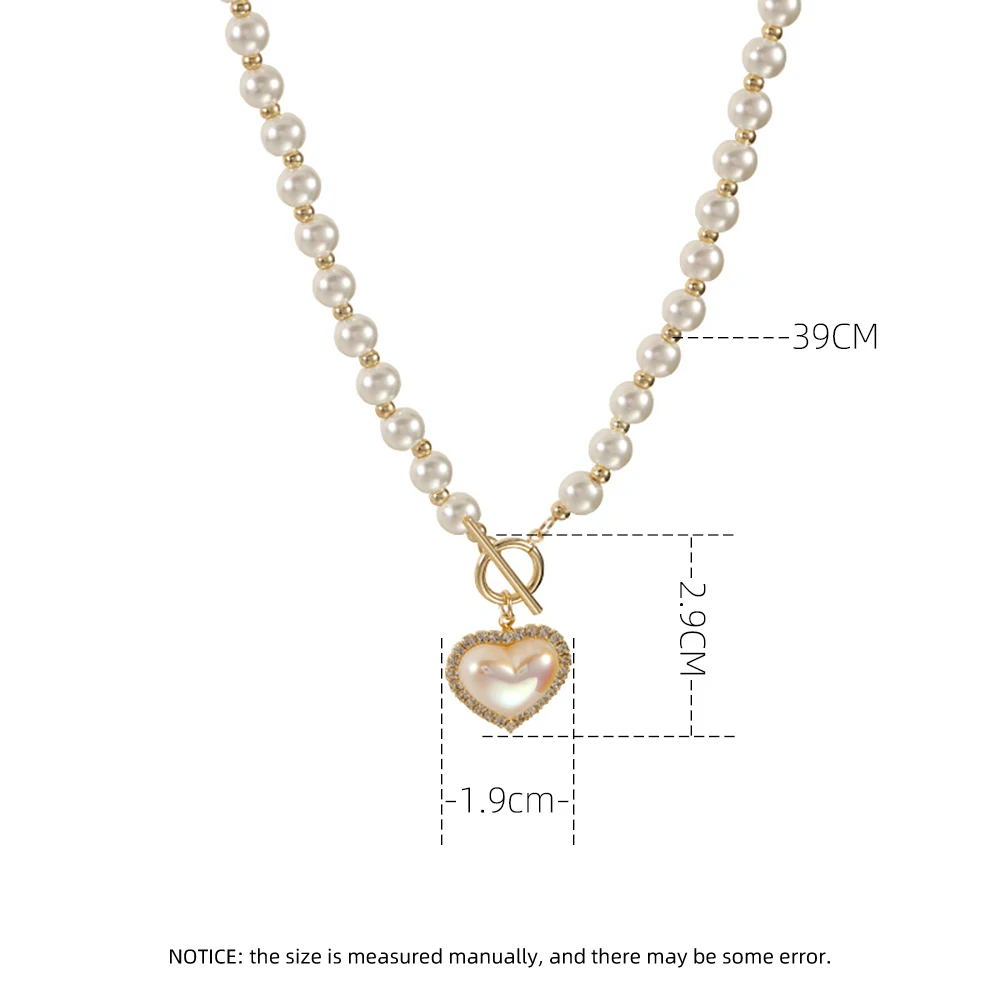 Цепочка с кулоном в форме сердца Женская роскошное ожерелье искусственным