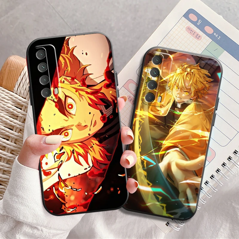 

Demon Slayer Anime Phone Case For Huawei Y7S Y9A Y6 2019 Y7P 2020 Y8S Y7 2019 Y9 2019 Funda Carcasa Back Silicone Cover Black