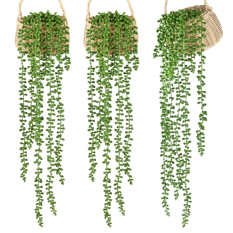 

70cm Artificial Green Lover Tears Plants Garden Flower Potted Fake Succulent Plant Vine For Home Wall Hanging Decoration Wedding