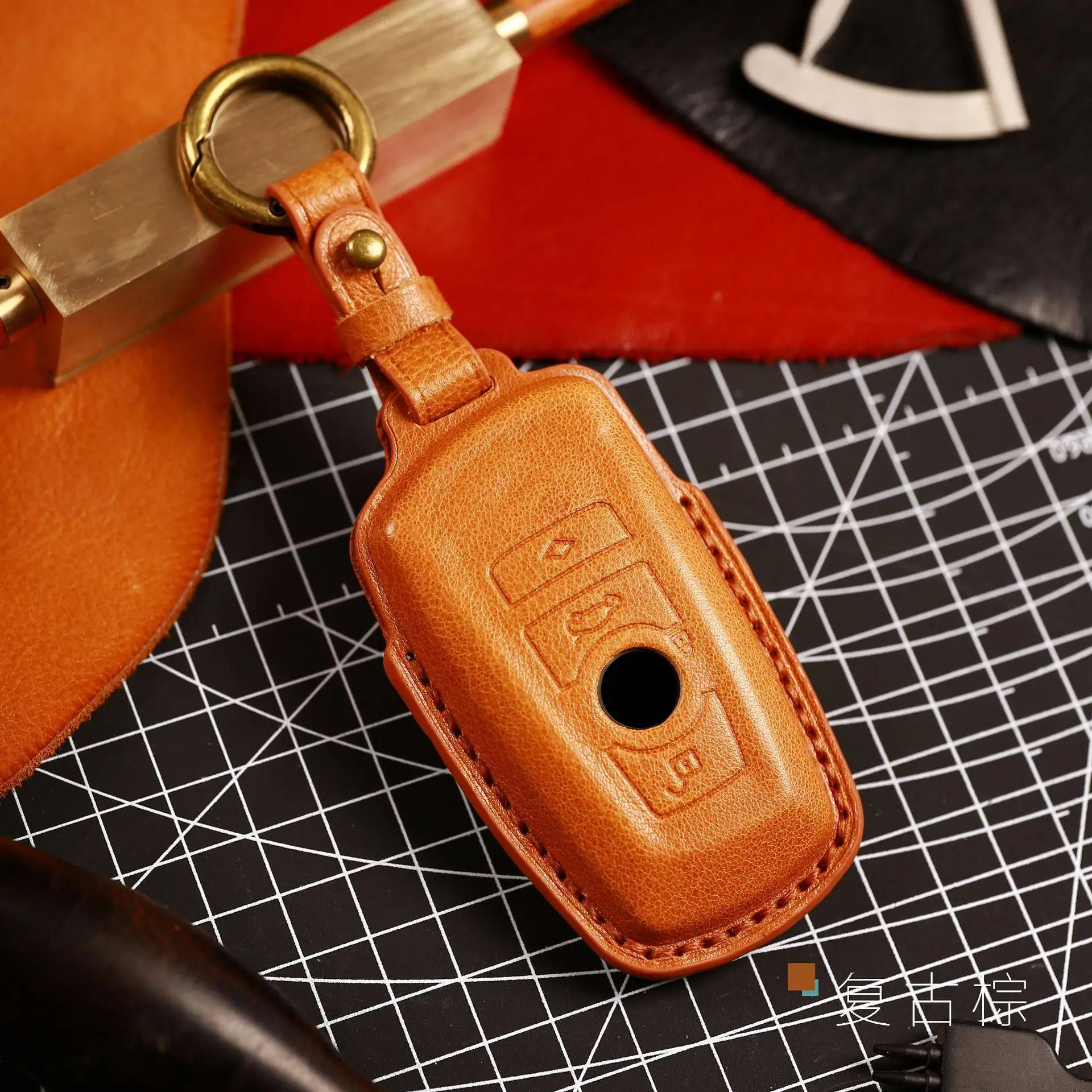 

Leather Car Key Case Cover Fob Protector Keychain Accessories for BMW Series 3 F20 F30 F10 F22 F01 X3 X4 X5 X6 Keyring Holder