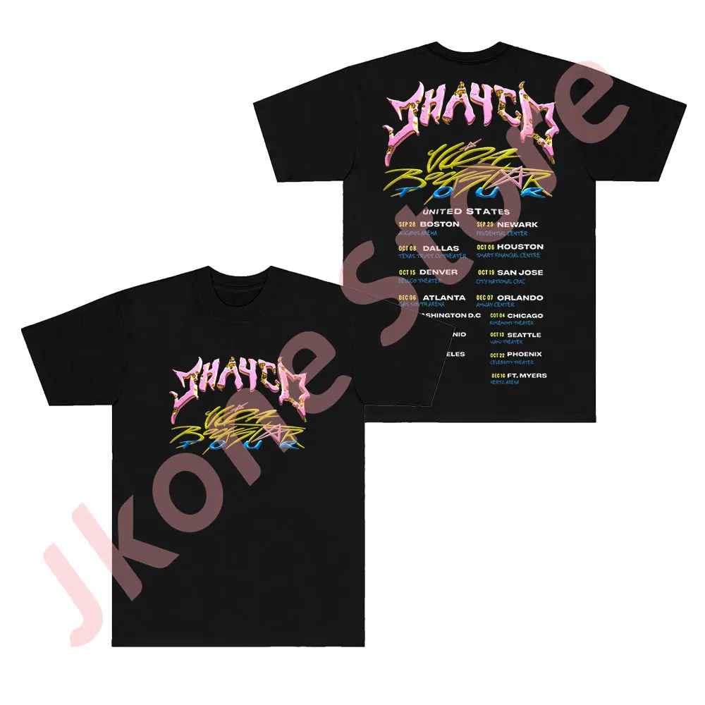 Футболка Jhayco Tour Merch топ с принтом рэпера Повседневная модная уличная одежда