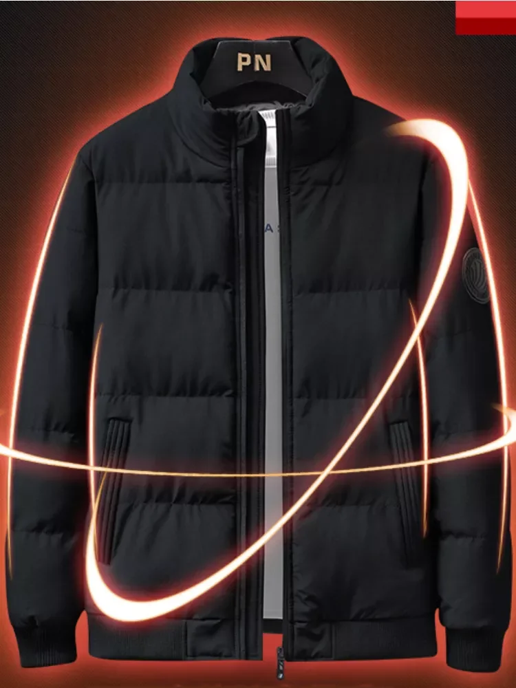 Parkas Cotton Coats Slim Male Jackets Solid Windproof Padded Coat Mens Clothing Streetwear Outwear New Men's Warm