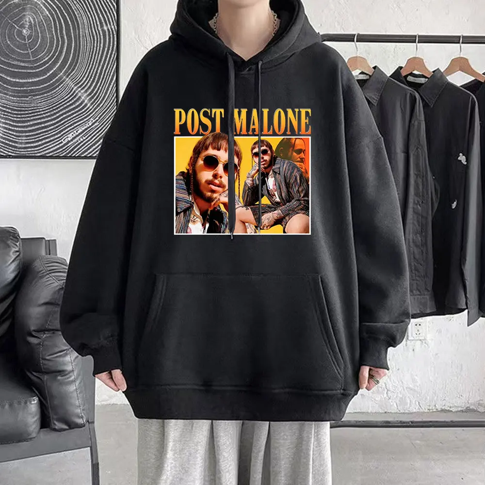 

Толстовка Rapper Post Malone мужская с графическим принтом, Свитшот унисекс с длинным рукавом, модная уличная одежда в стиле хип-хоп, Повседневная Т...