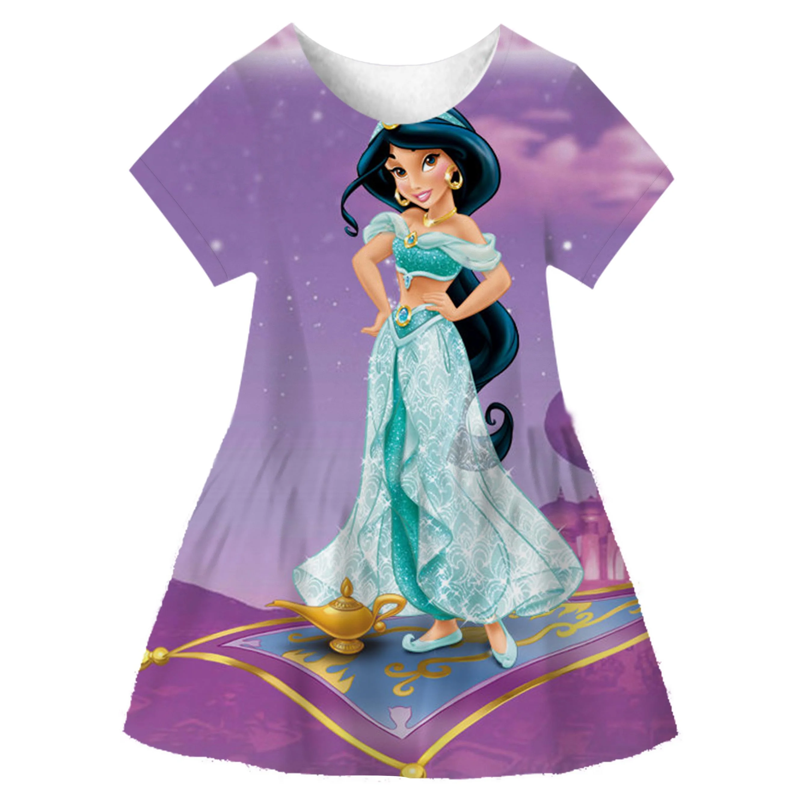 

JasGirls диснеевские костюмы принцессы, платье для детей, для маленьких девочек, для дня рождения, для Хэллоуина, платья принцессы жасмин, мульт...