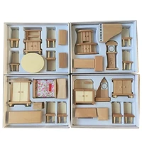 wooden dollhouse room furniture set miniature dollhouse furniture miniature dollhouse accessories for kid best gifts