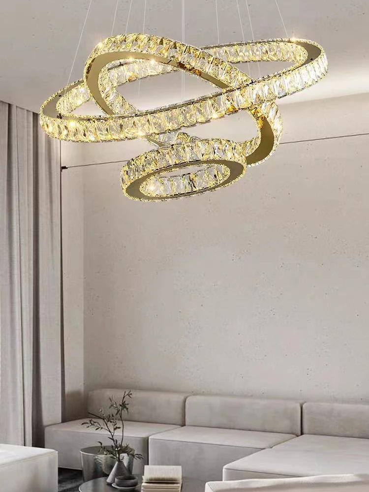 Современная хрустальная круглая светодиодная люстра K9 домашнее освещение