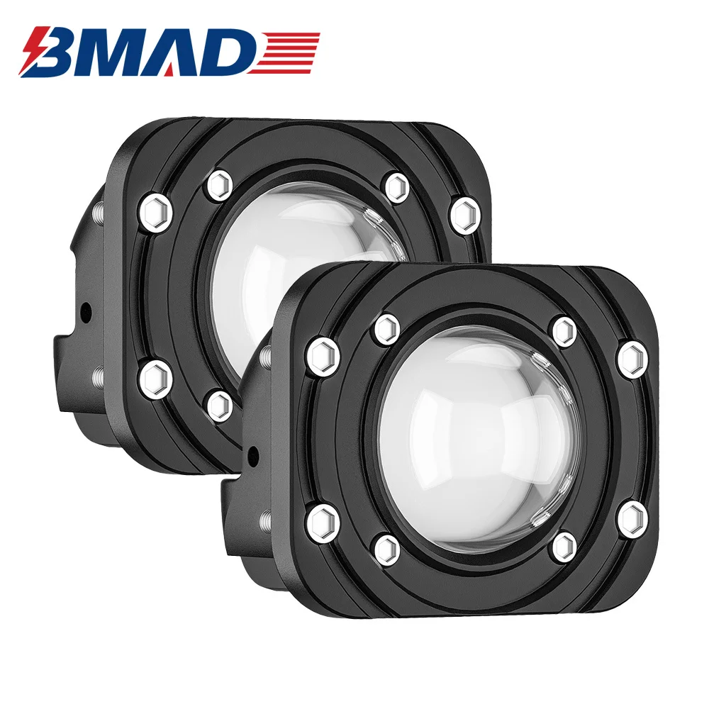 

BMAD 3-дюймовые светодиодсветодиодный подсветки с утопленным креплением рабочие фары точечные фары для внедорожника 12 В 24 в белые желтые противотуманные фасветильник s для грузовика 4x4 Jeep Lada Niva
