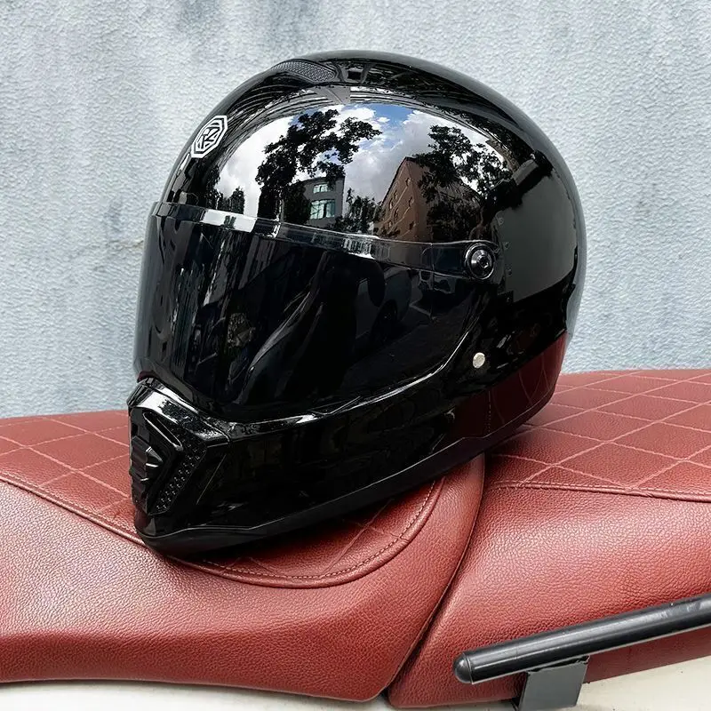 Спортивный шлем Casco в стиле ретро Анфас мотоциклетный мужской и женский для