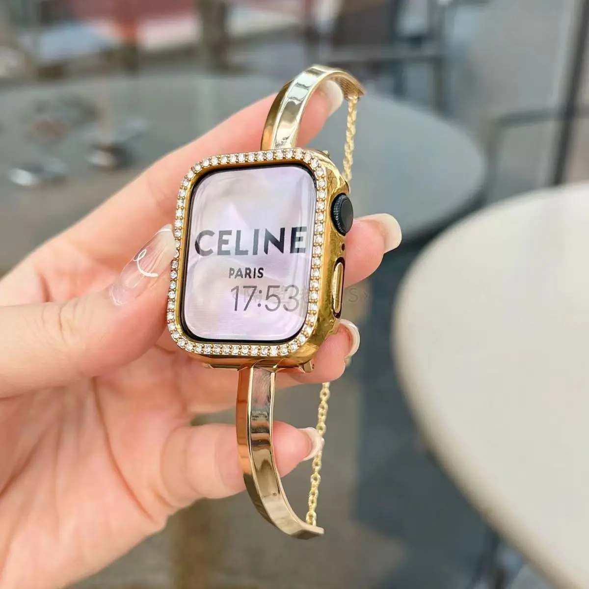 Compatible With Apple Watch Stainless Steel Strap 38mm 40mm 41mm 42mm 44mm 45mm Iwatch SE Series 8 7 Ultra-thin Women's Bracelet