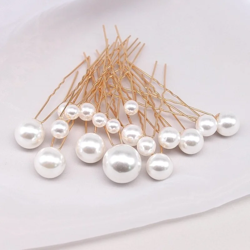 

Simulated Pearl Hairpin Stick Wedding Bridal Crystal Hair Pin U Shaped Hair Clip Hair Accessories Braiding Hair Hairstyle Tools