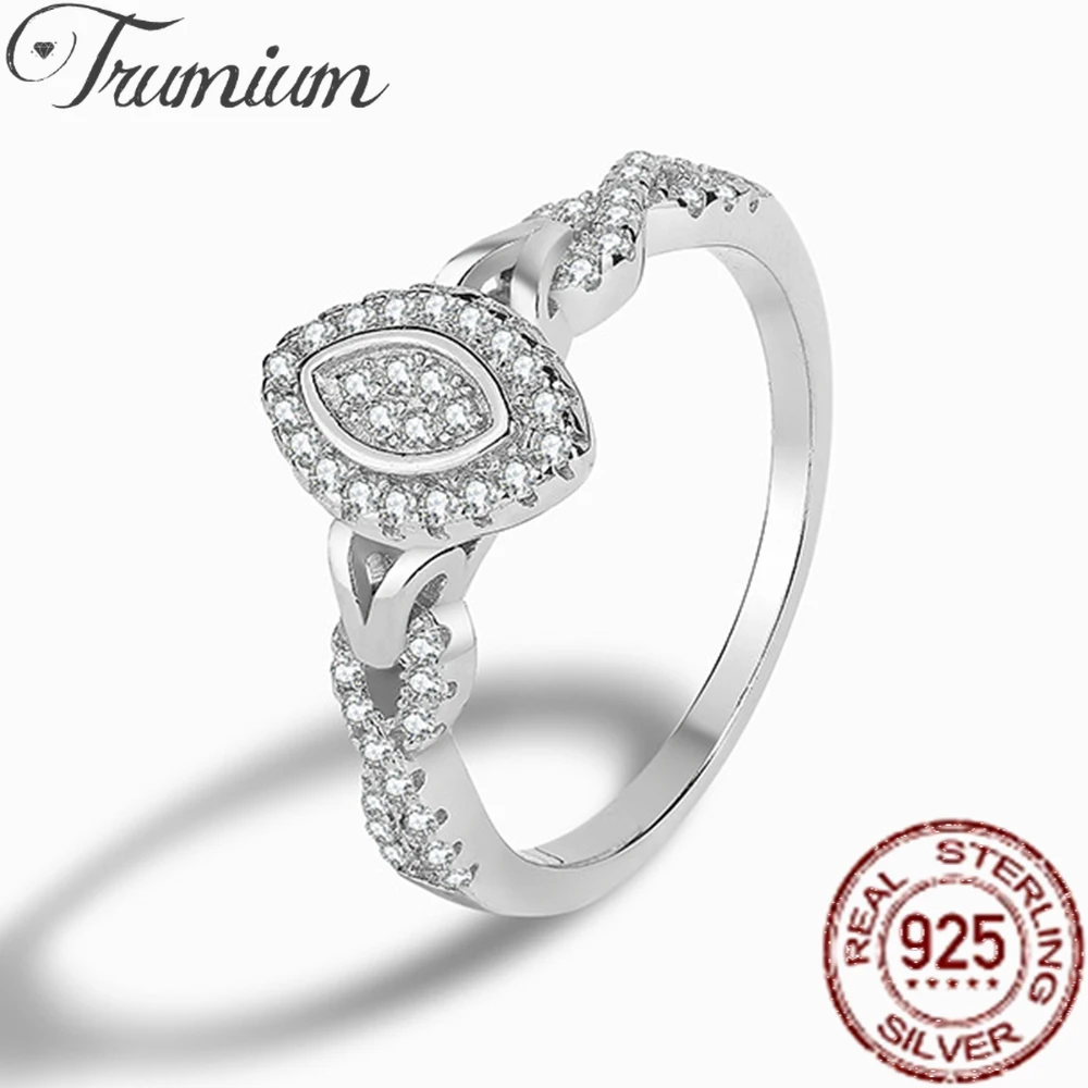 

Trumium 925 Silver Marquise Luxury Rings for Women Sparkling Twisted Engagement Wedding Band Fine Jewelry Vintage